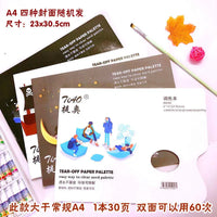 AOOKMIYA AOOKMIYA  A4/8K Disposable Tear Off Paper Palette Watercolor Paint Palette Paper Pad For Artist Acrylic Oil Painting Gouache Art Supplies