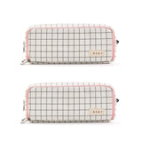 ANGOO 2X Large Pencil Case Big Capacity 3 Compartments Canvas Pencil Pouch For Boys Girls School Students,A