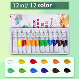 Acrylic Paint 12/18/24/36 Colors 12ml Tube Acrylic Paint Set, Paint for Clothing, Painting, Rich Pigments for Artists Painting