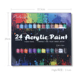 Acrylic Paint Set 12ml 24 Rich Paint Colors with 11 Brushes for Fabrics Painting Clothing Pigments Art Supplies  Artist Painting