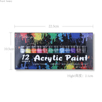 Acrylic Paint Set 12ml 24 Rich Paint Colors with 11 Brushes for Fabrics Painting Clothing Pigments Art Supplies  Artist Painting