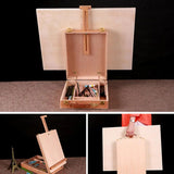 AOOKMIYA Adjustable Art Painting Drawing Board Table Workstation Artist Wood Box Easel Wood Sketching Drawing Board Oil Painting Box