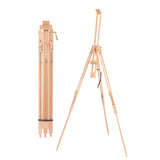 AOOKMIYA Adjustable Artist Easel Stand Solid Beech Wood Portable Collapsible Telescopic Tripod Easel Painting Drawing Canvas Sketchbook