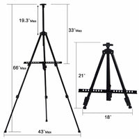 AOOKMIYA Adjustable Metal Sketch Easel Stand Foldable Travel Easel Portable Aluminum Alloy Easel Sketch Drawing For Artist Art Supplies