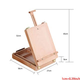 AOOKMIYA Adjustable Table Sketchbox Easel Paint Palette Portable Wooden Artist Desktop Case for Art Paint Markers Sketch Pad