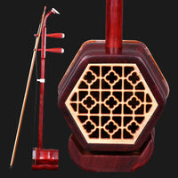 African Leaflet Rosewood Erhu, Dragon Head Erhu, 100% Ture, Golden Flower, Python Skin, Chinese Instrument, Professional Er Hu