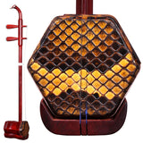 African Leaflet Rosewood Erhu, Dragon Head Erhu, 100% Ture, Golden Flower, Python Skin, Chinese Instrument, Professional Er Hu