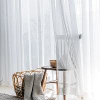 AiFsih Solid Soft White Tulle Sheer Window Curtains for Living Room the Bedroom Modern Tulle Voile Organza Curtains Drapes #5