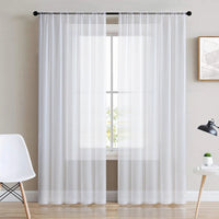 AiFsih Solid Soft White Tulle Sheer Window Curtains for Living Room the Bedroom Modern Tulle Voile Organza Curtains Drapes #5