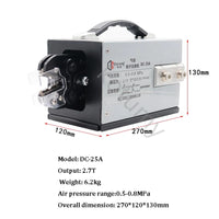 Alicador de crimpagem pneumático, 2.7T, prensagem a frio, ferramentas terminais crimper, máquina de crimpagem pneumática