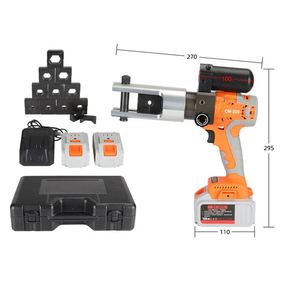 Alicates Hidráulicos Recarregáveis, Ferramenta de Crimpagem Elétrica, Alicates de Crimpagem Terminal de Carregamento, Cobre e Alumínio