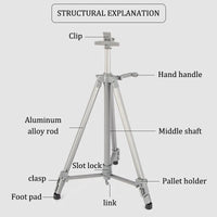 AOOKMIYA Aluminium Easel Tripod Display Stand for Painting & Sketch,Telescopic Height Adjustable Installation-Free Art Supplies Tools