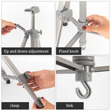 AOOKMIYA Aluminium Easel Tripod Display Stand for Painting & Sketch,Telescopic Height Adjustable Installation-Free Art Supplies Tools