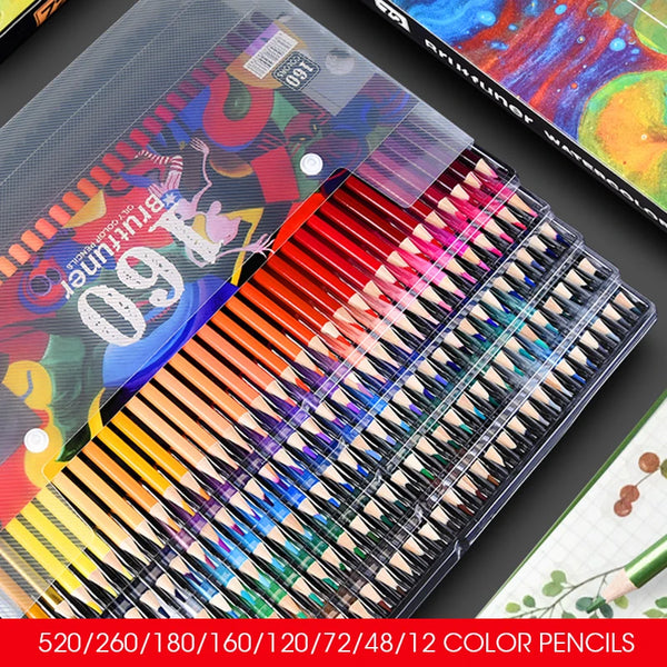 Brutfuner 260/520 Colors Professional Oil Color Pencils Set Sketch Colored  Pencil For Drawing Coloring School