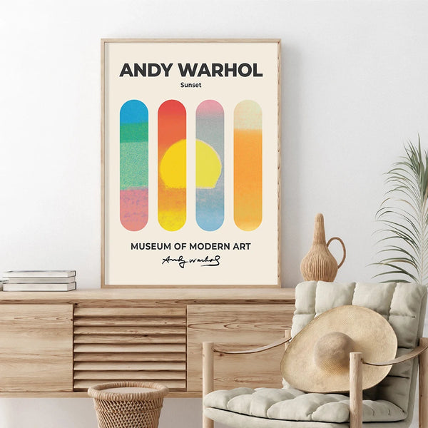 Andy Warhol Sunset Colorful Pop Art Canvas Painting Nordic Modern Posters And Prints Wall Art Picture For Living Room Home Decor