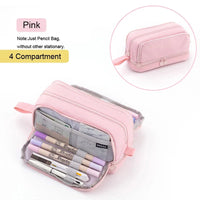 Angoo 4 Partitions Large Pencil Case Pen Bag School Student Pencil Cases Cosmetic Bag Stationery Organizer Office Supply