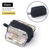 Angoo 4 Partitions Large Pencil Case Pen Bag School Student Pencil Cases Cosmetic Bag Stationery Organizer Office Supply