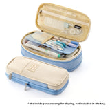 Angoo [C-Block] Pocket Pen Pencil Case, Fold Stationery Items Storage Bag, Organizer for Cosmetic Travel Student School F449