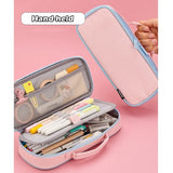 Angoo Handbag style Pen Pencil Bag Nice Color Washable Fabric Hand Held Storage Case Pouch Organizer for Stationery School A6734