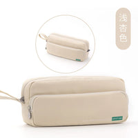 Angoo Korea Cute Pencil Case Macaron Double Storage Canvas Portable Pencil Box for Girls Estuche Escolar Kawaii School Supplies