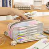 Angoo Nebula Pen Bag Pencil Case Galaxy Dream Dual-side Open Pocket Storage Pouch Stationery School Travel F7518