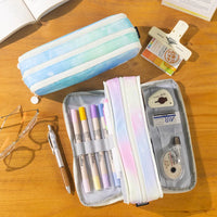 Angoo Nebula Pen Bag Pencil Case Galaxy Dream Dual-side Open Pocket Storage Pouch Stationery School Travel F7518