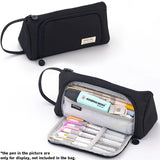 Angoo Oxford Fabric Pen Bag Pencil Case Large Capacity with Handle Multi Slot Waterproof Storage Pouch A7355