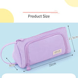 Angoo Oxford Fabric Pen Bag Pencil Case Large Capacity with Handle Multi Slot Waterproof Storage Pouch A7355