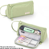 Angoo Oxford Fabric Pen Bag Pencil Case Large Capacity with Handle Multi Slot Waterproof Storage Pouch A7355