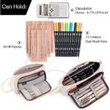 Angoo [Special] Grid Pen Pencil Case, Multi Slot Plaid Storage Bag, Big Pouch Organizer for Stationery Cosmetic Student A6443