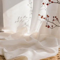 Anti-hook Silk Opaque Dreamy White Texture Gauze Sheer Curtains For Living Room Super Soft Thickened Elegant Balcony Tulle Drape