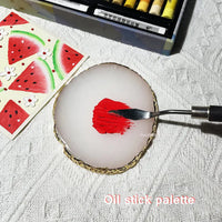 AOOKMIYA  Art Supplies Oil Stick Palette Transparent Resin Palette Calligraphy Paperweight Pendulum Props Fire Paint Stamp Pad