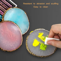 AOOKMIYA  Art Supplies Oil Stick Palette Transparent Resin Palette Calligraphy Paperweight Pendulum Props Fire Paint Stamp Pad