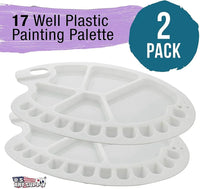 AOOKMIYA AOOKMIYA  Art Supply 17-Well Artist Painting Palette Plastic Artist Paint Color Mixing Trays - Kids Art Classroom Class Craft Projects