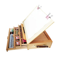 AOOKMIYA Artist Wooden Easel for Painting with Drawer Table Box Portable Desktop Mesa De Dibujo Suitcase Drawing Hardware Art Supplies