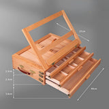 AOOKMIYA Artist Wooden Easel for Painting with Drawer Table Box Portable Desktop Mesa De Dibujo Suitcase Drawing Hardware Art Supplies