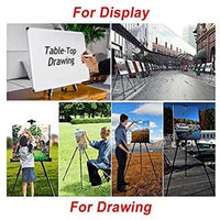 AOOKMIYA Artist's easel, aluminum metal tripod display stand with adjustable height, with portable bag, for floor/desktop drawing and dis