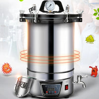 Autoclave de esterilização automática Pote de alta pressão Esterilizador a vapor LCD Ferramentas médicas cirúrgicas, 24L