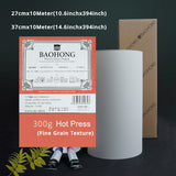 BAOHONG Watercolor Paper Roll 300g Natural White 100% Cotton 10.6/14.6in*394in (27/37cm*10m) Professional Paper Cold Press Rough