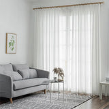 BILEEHOME White Semi-shading Sheer Curtain for Living Room Thicken Tulle Bedroom Kitchen Window Treatments Curtain Voils Drapes