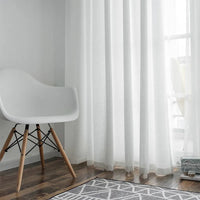 BILEEHOME White Semi-shading Sheer Curtain for Living Room Thicken Tulle Bedroom Kitchen Window Treatments Curtain Voils Drapes