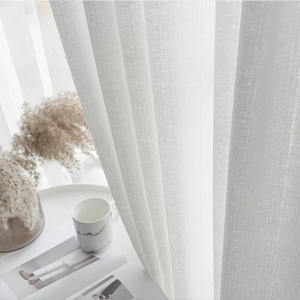 BILEEHOME White Semi-shading Sheer Curtain for Living Room Thicken Tulle Bedroom Kitchen Window Treatments Curtain Voils Drapes