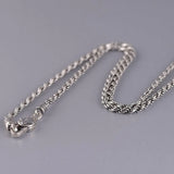 AOOKMIYA BOCAI New Real s925 Pure Silver Fashion Six-Word Mantra Vajra Pestle Buckle Man Necklace Trendy Jewelry Accessories