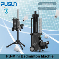AOOKMIYA Badminton Machine, PUSUN PB-Mini Shuttlecock Training Equipment, 50+Ball Capacity, Smart App Control, 6-8hours Battery Life