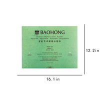 BaoHong Artist Watercolor Paper Pad Cotton 100% Painting Paper Gouache Acrylic, Fountain pen  Inkjet  Pastel charcoal 310*410mm