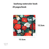 Baohong Handmade Watercolor book 100% Cotton 300g Travel Notebook 32k 16k 20 Pages medium Portable Beginner's Drawing Sketchbook