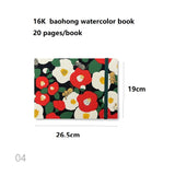 Baohong Handmade Watercolor book 100% Cotton 300g Travel Notebook 32k 16k 20 Pages medium Portable Beginner's Drawing Sketchbook