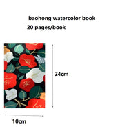 Baohong Handmade Watercolor book 100% Cotton 300g Travel Notebook 32k 16k 20 Pages medium Portable Beginner's Drawing Sketchbook