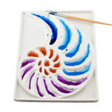 AOOKMIYA Barteen White Eco-friendly Ceramics Palette Conch Shape Clean Up Easily Watercolor Pigment palette for Artist