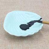 AOOKMIYA  Blue Glazed Scallop Pen Licking Calligraphy Ink Plate Painting Color Palette Easy To Clean Tabletop Decoration Art Supplies